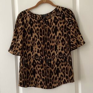 The Limited Tan and Black Leopard Print Blouse Sz XS